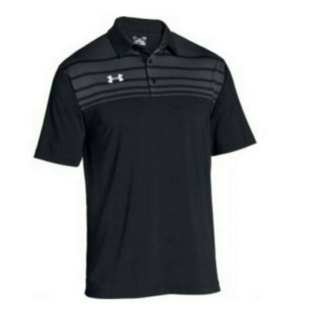 NWT Under Armour Men's Victor Polo Black Golf Shirt $65 Size Small 9B763